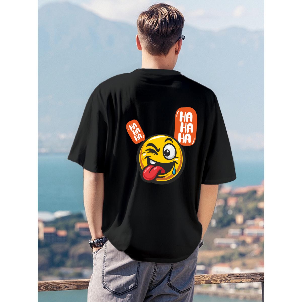 Men's T-Shirt Printed in USA|180GSM Front & Back DTF