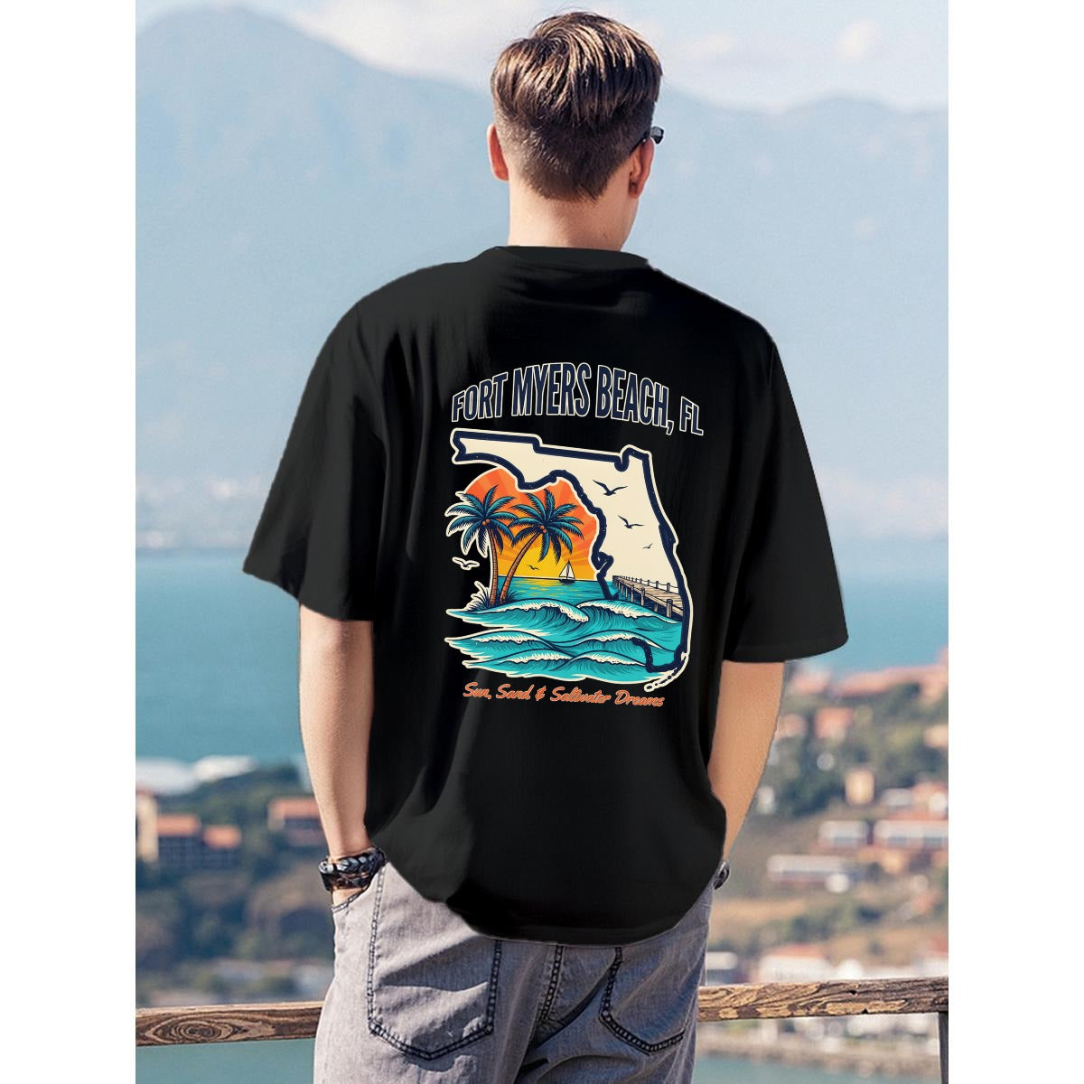 Men's T-Shirt Printed in USA|180GSM Front & Back DTF