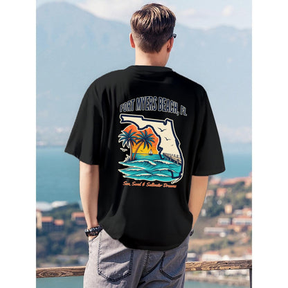 Men's T-Shirt Printed in USA|180GSM Front & Back DTF