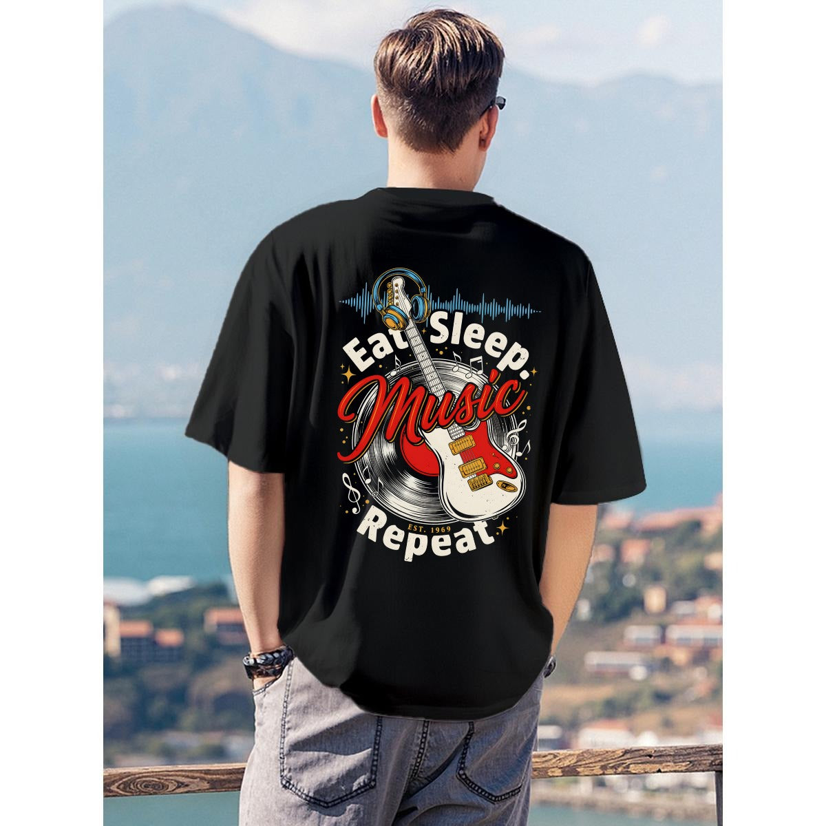 Men's T-Shirt Printed in USA|180GSM Front & Back DTF
