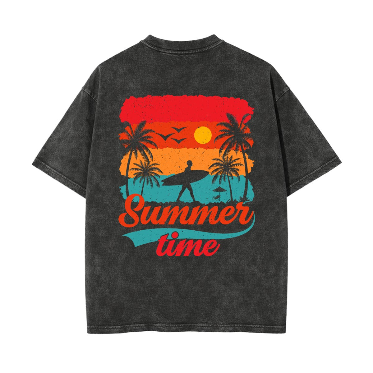 Unisex Heavyweight Washed T-shirt Printed in USA|250GSM Cotton DTG  Double-sided