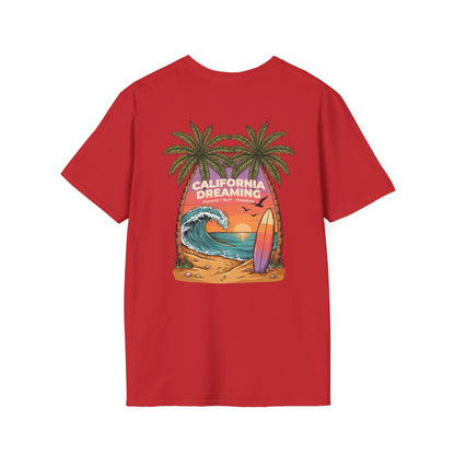California Dreaming Surf T-Shirt — Retro Palm Beach Sunset Tee