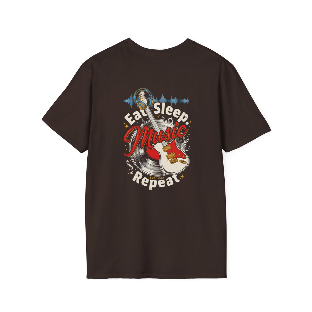 Music Lover T-Shirt — "Eat. Sleep. Music. Repeat." Graphic Tee