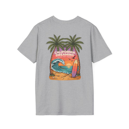 California Dreaming Surf T-Shirt — Retro Palm Beach Sunset Tee