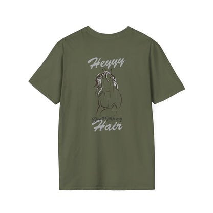 Heyyy Don’t Touch My Hair T-Shirt — Horse Line Art Graphic Tee