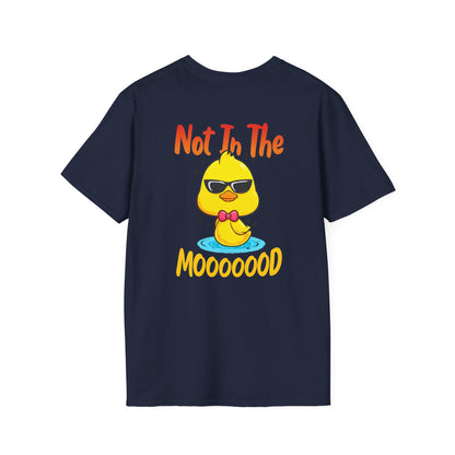 Not In The Moooood Chick Graphic T-Shirt — Cute Sunglasses Duck Tee