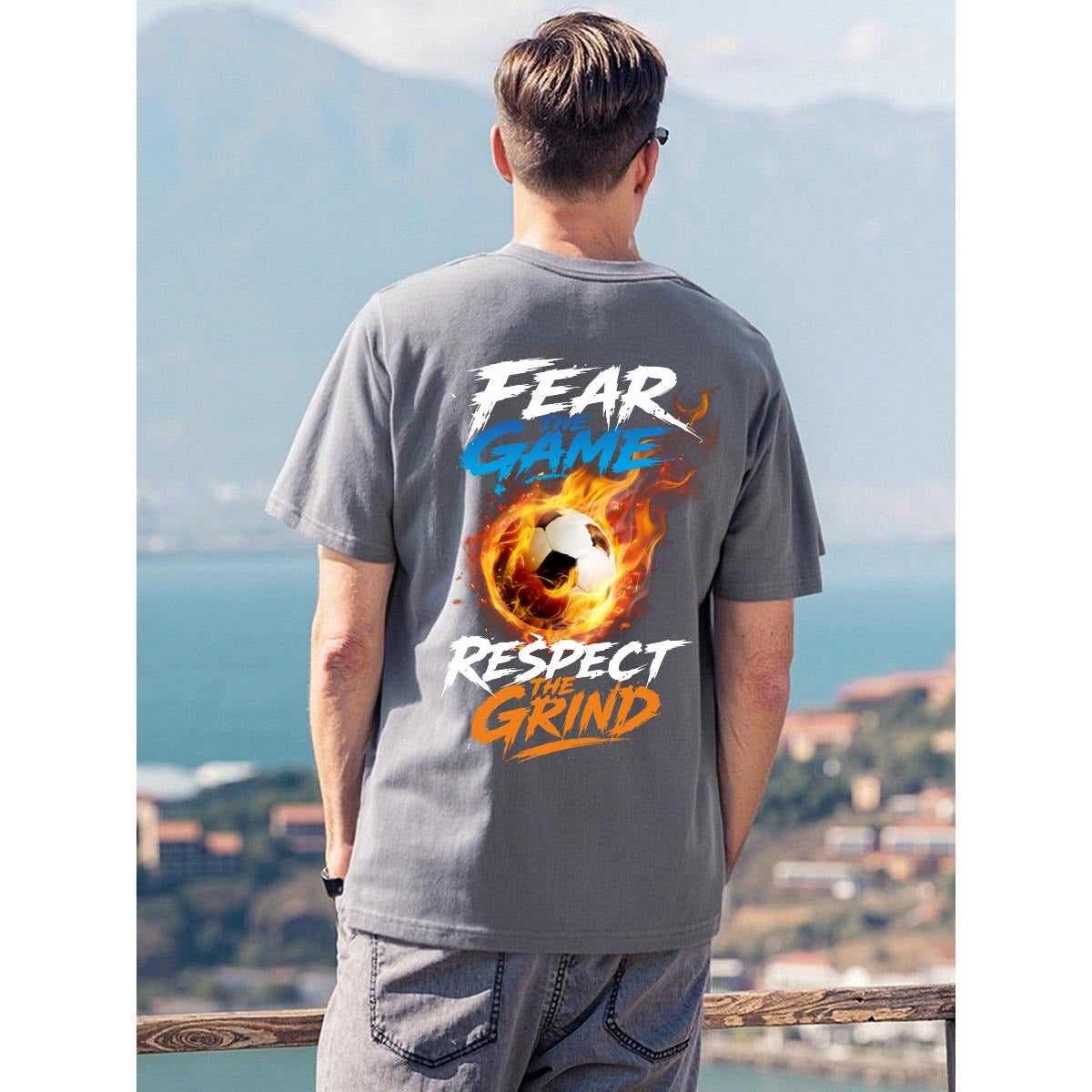 Fear The Game Respect The Grind T Shirt | Soccer Graphic Tee