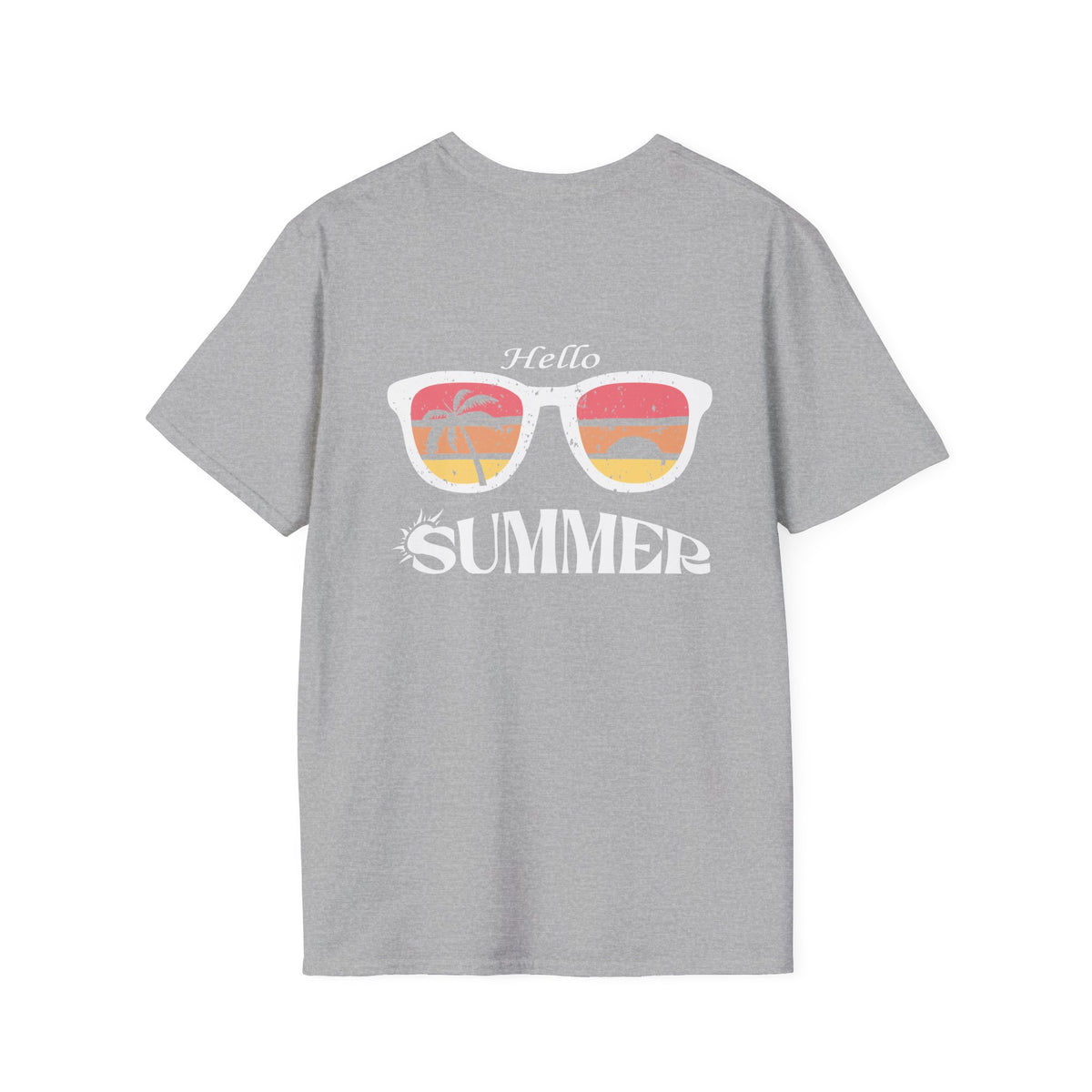 Hello Summer T-Shirt — Sunglasses Sunset Beach Graphic Tee
