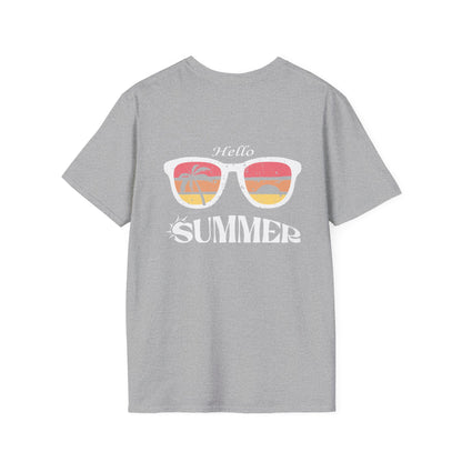 Hello Summer T-Shirt — Sunglasses Sunset Beach Graphic Tee
