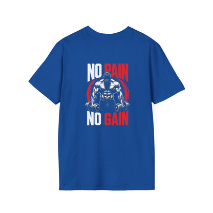 No Pain No Gain Muscle Gym T-Shirt — Motivational Weightlifting Tee