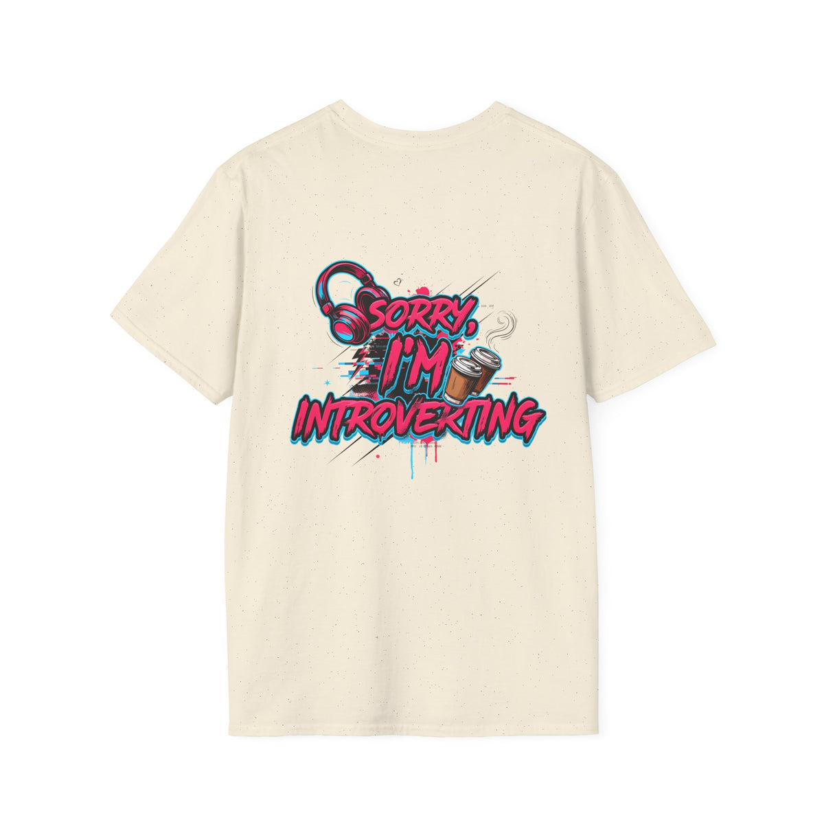 Introvert T-Shirt – "Sorry I'm Introverting" Graphic Tee with Headphones & Coffee