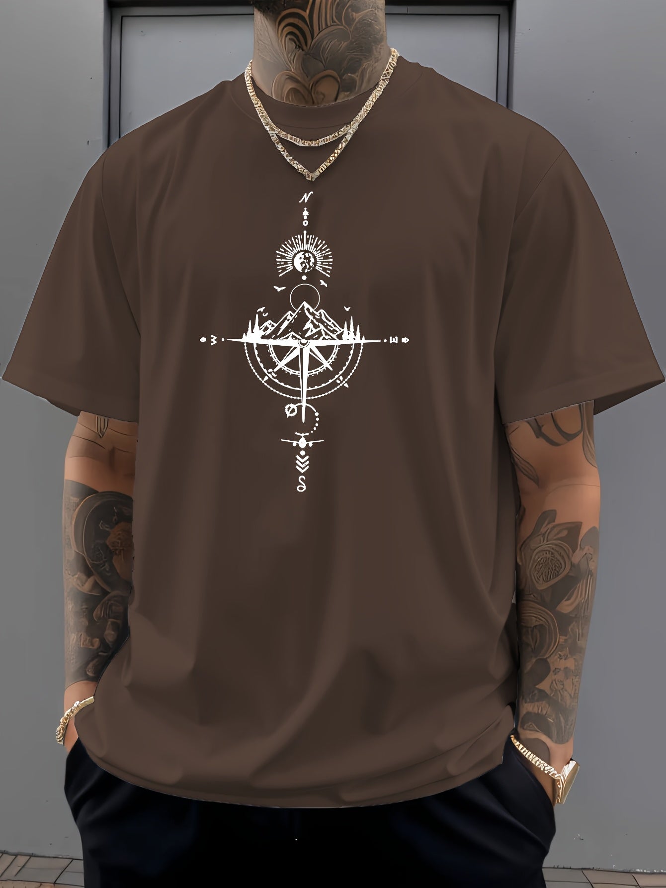 Oversized Relaxed Vintage Compass Tee