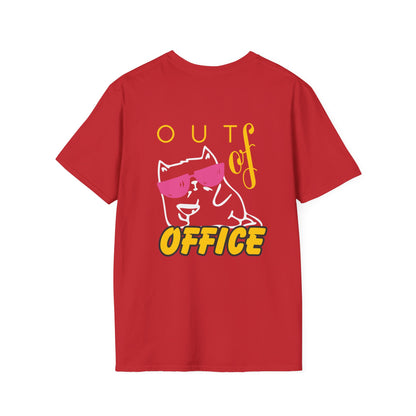Out of Office Cat T-Shirt — Relaxed Vacation Tee with Sunglasses Graphic