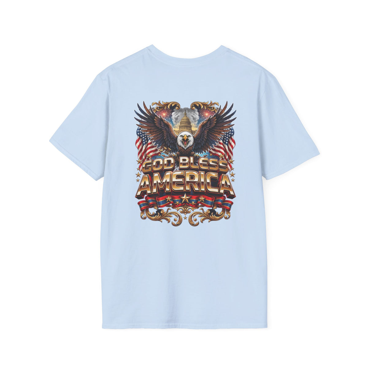 God Bless America Eagle T‑Shirt — Patriotic American Flag Design