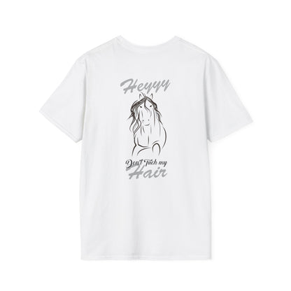 Heyyy Don’t Touch My Hair T-Shirt — Horse Line Art Graphic Tee