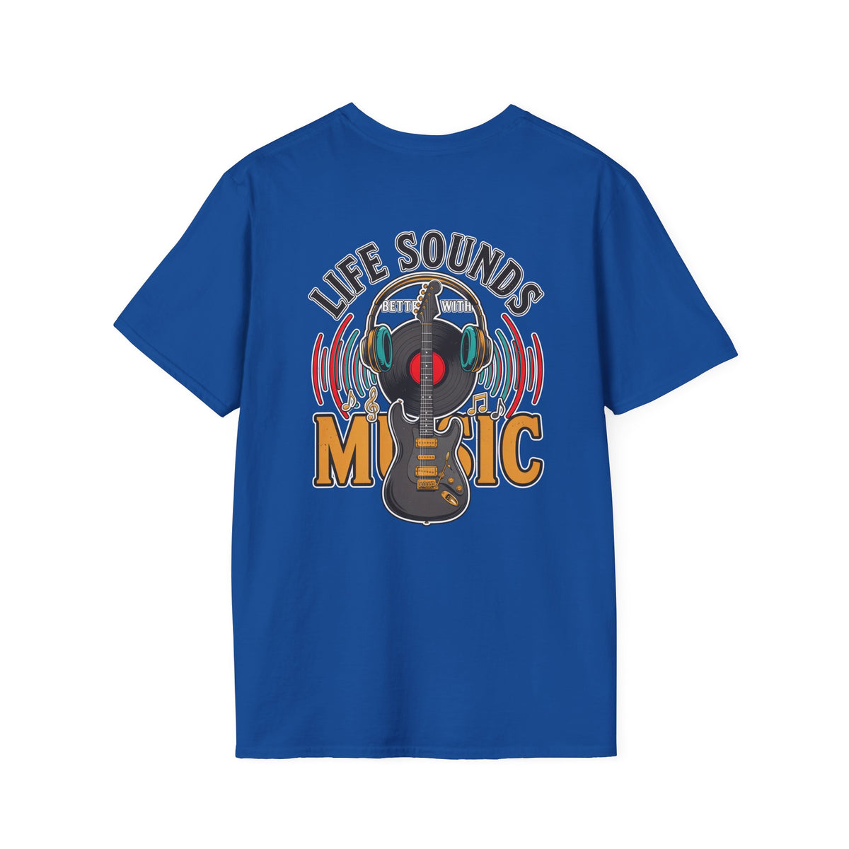 Life Sounds Music T-Shirt – Guitar & Headphones Retro Music Tee