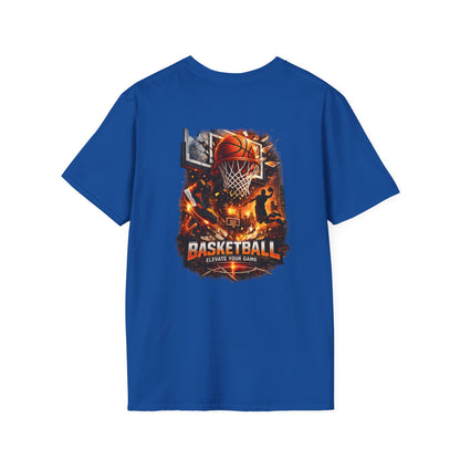 Basketball Graphic T-Shirt — "Elevate Your Game" Court & Hoop Design