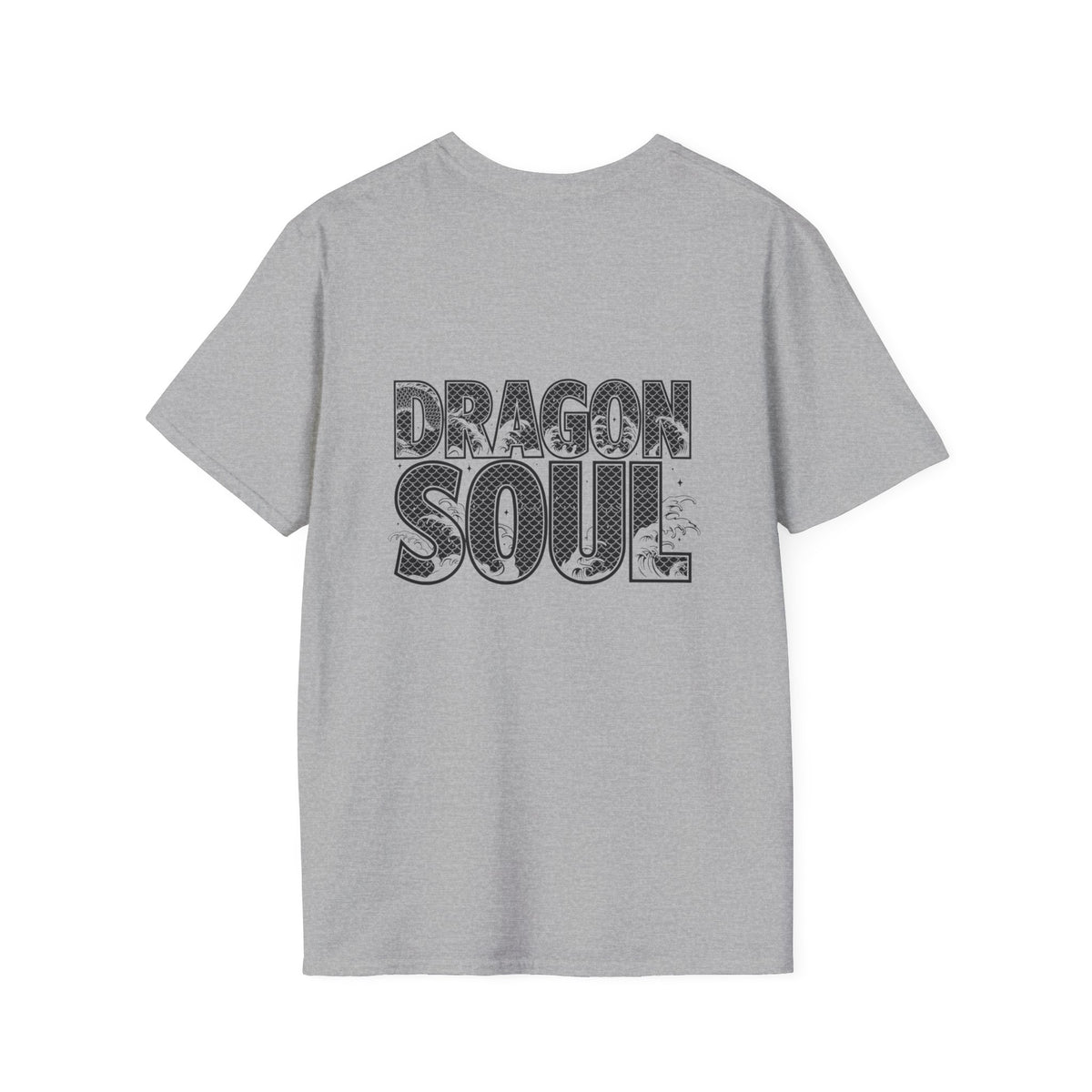Dragon Soul T-Shirt — Graphic Crewneck Tee with Intricate Dragon Scale Text