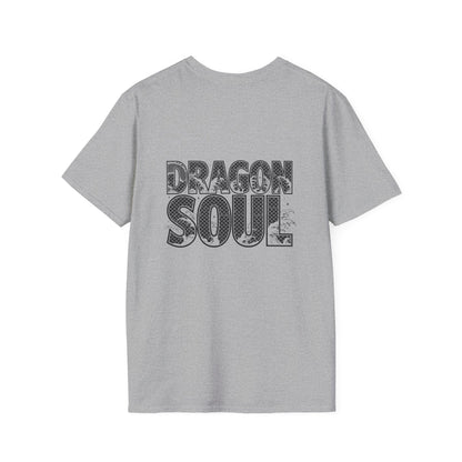 Dragon Soul T-Shirt — Graphic Crewneck Tee with Intricate Dragon Scale Text