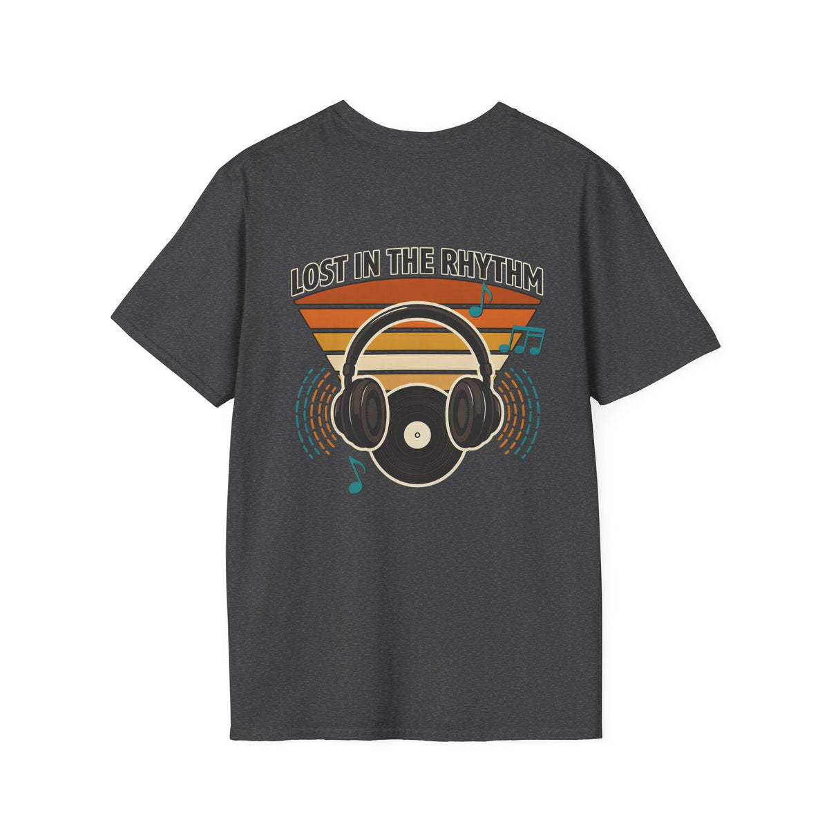 Lost in the Rhythm T-Shirt — Vintage Headphones & Vinyl Music Tee