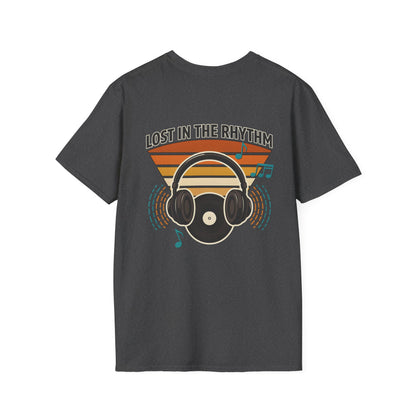 Lost in the Rhythm T-Shirt — Vintage Headphones & Vinyl Music Tee