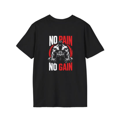 No Pain No Gain Muscle Gym T-Shirt — Motivational Weightlifting Tee