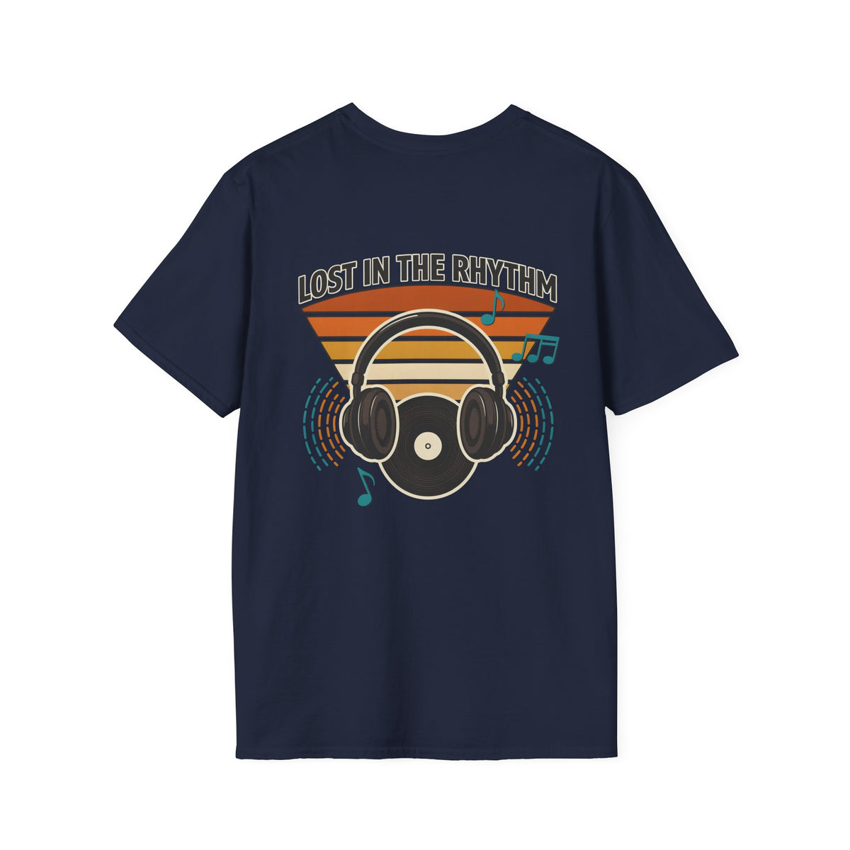 Lost in the Rhythm T-Shirt — Vintage Headphones & Vinyl Music Tee