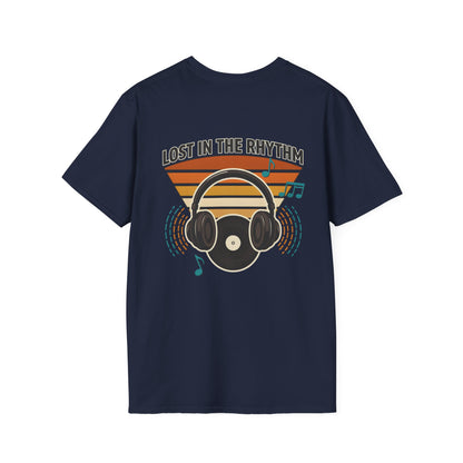 Lost in the Rhythm T-Shirt — Vintage Headphones & Vinyl Music Tee