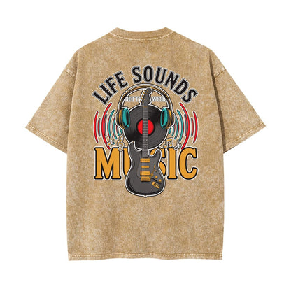 Unisex Heavyweight Washed T-shirt Printed in USA|250GSM Cotton DTF Double-sided