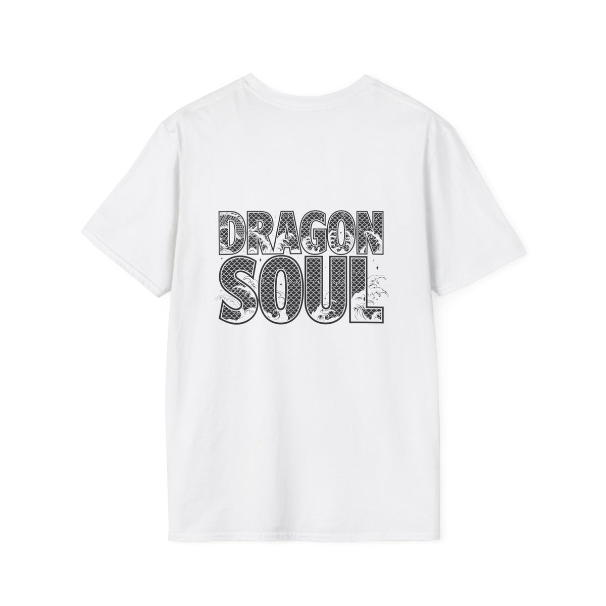 Dragon Soul T-Shirt — Graphic Crewneck Tee with Intricate Dragon Scale Text