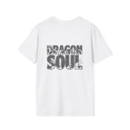 Dragon Soul T-Shirt — Graphic Crewneck Tee with Intricate Dragon Scale Text