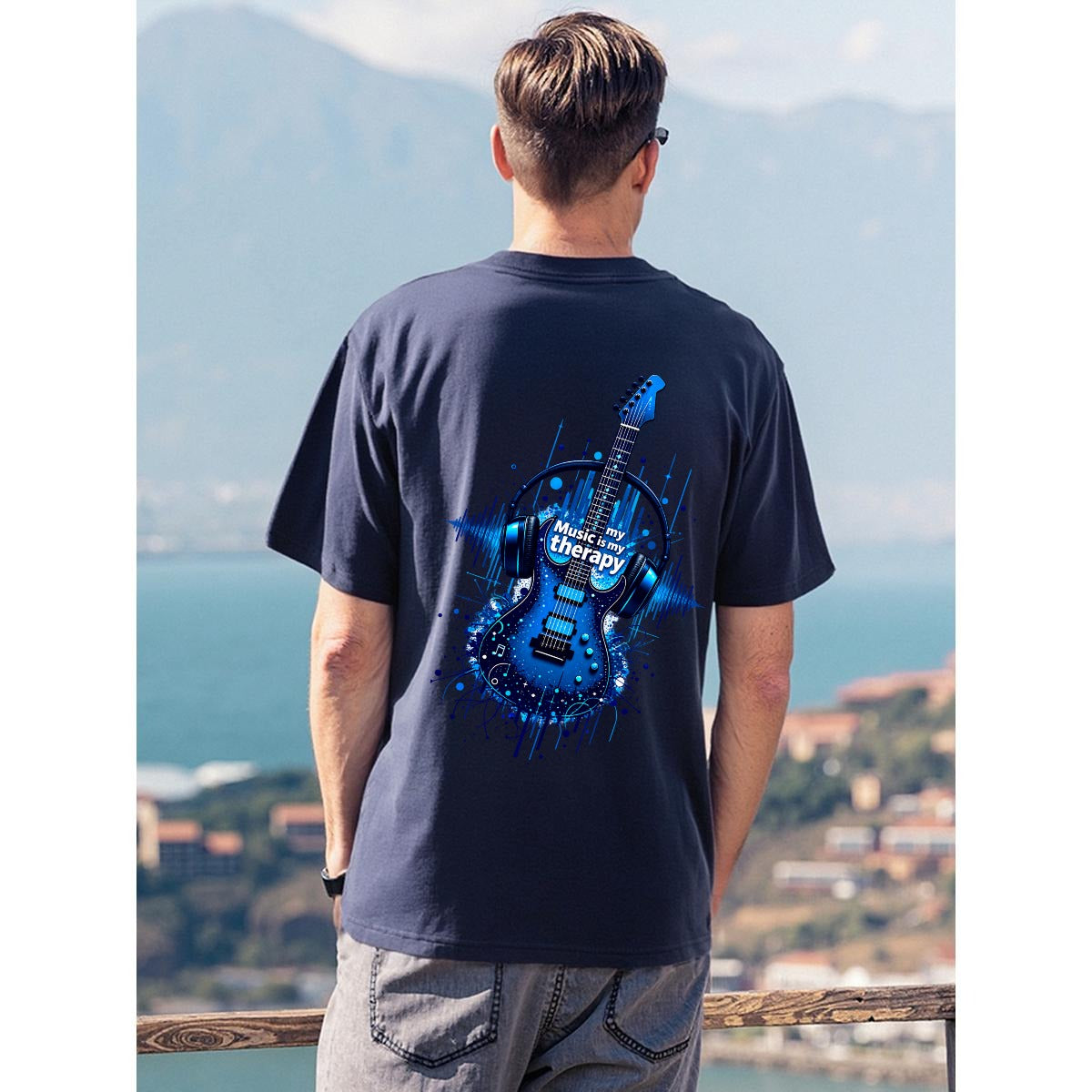 Men's T-Shirt Printed in USA|180GSM Front & Back DTF