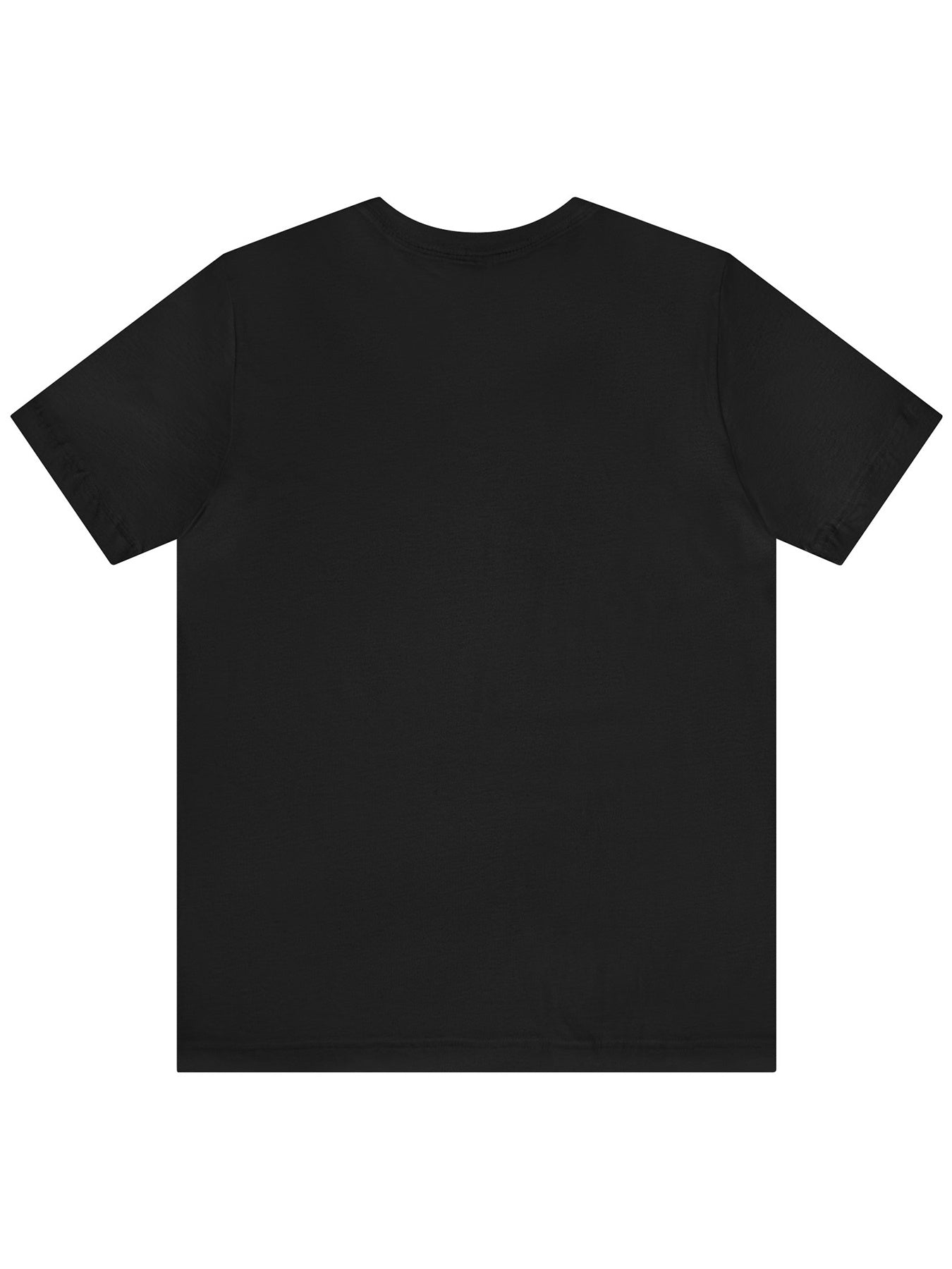 Back view of Black funny algebra t shirt on a white background