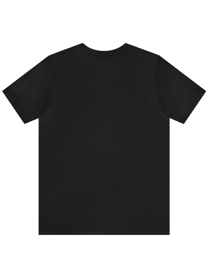 Back view of Black funny algebra t shirt on a white background