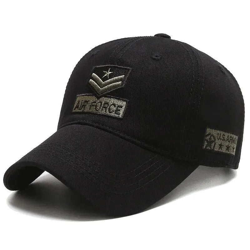 Black Air Force veteran cap with logo 