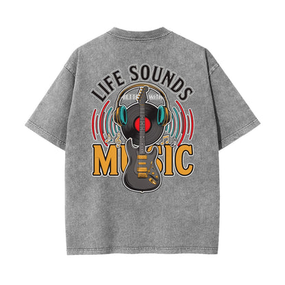 Unisex Heavyweight Washed T-shirt Printed in USA|250GSM Cotton DTF Double-sided