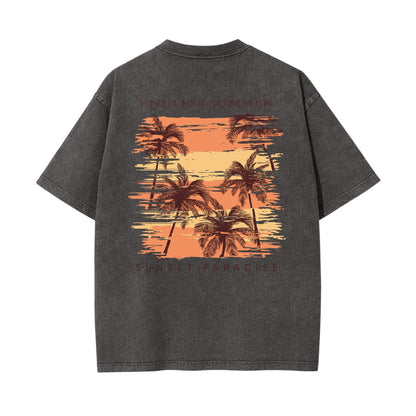 Unisex Heavyweight Washed T-shirt Printed in USA|250GSM Cotton DTG  Double-sided