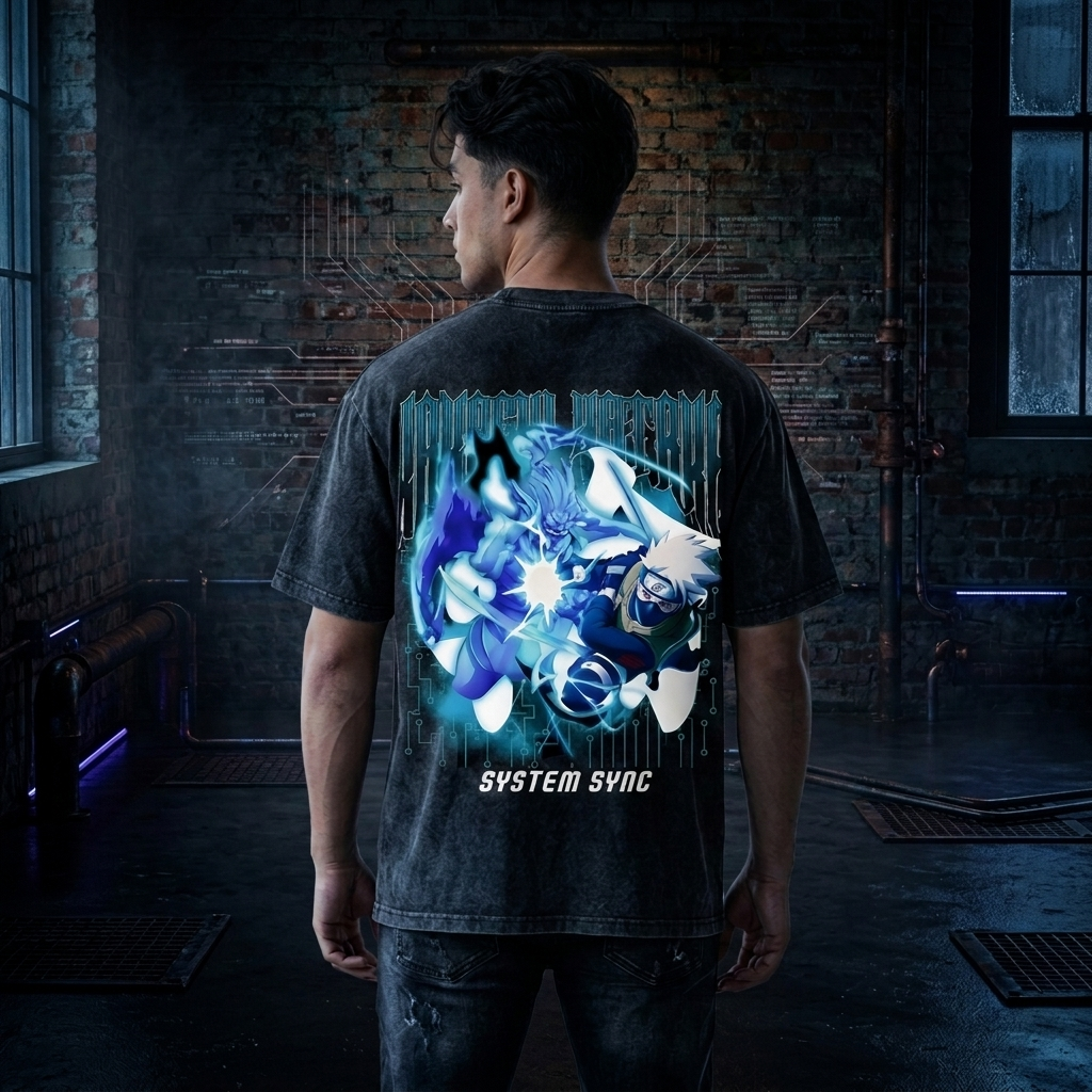 System Sync Cyber Ninja T Shirt | Vintage Anime Streetwear