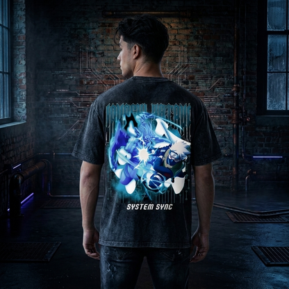 System Sync Cyber Ninja T Shirt | Vintage Anime Streetwear