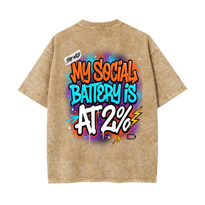 Unisex Heavyweight Washed T-shirt Printed in USA|250GSM Cotton DTG  Double-sided
