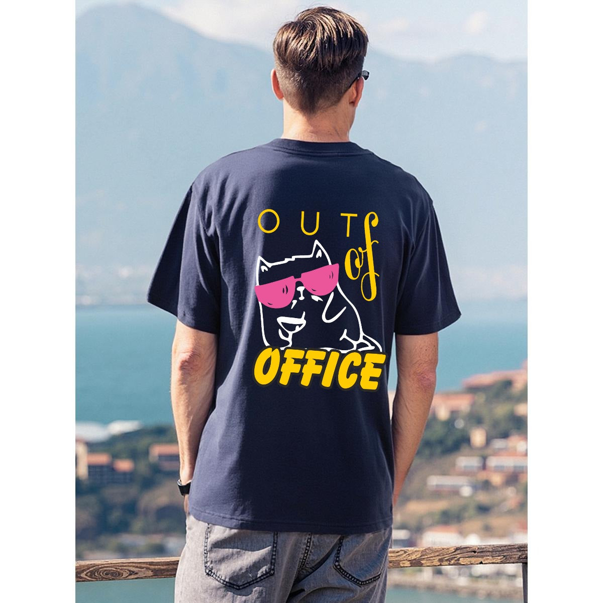 Men's T-Shirt Printed in USA|180GSM Front & Back DTF
