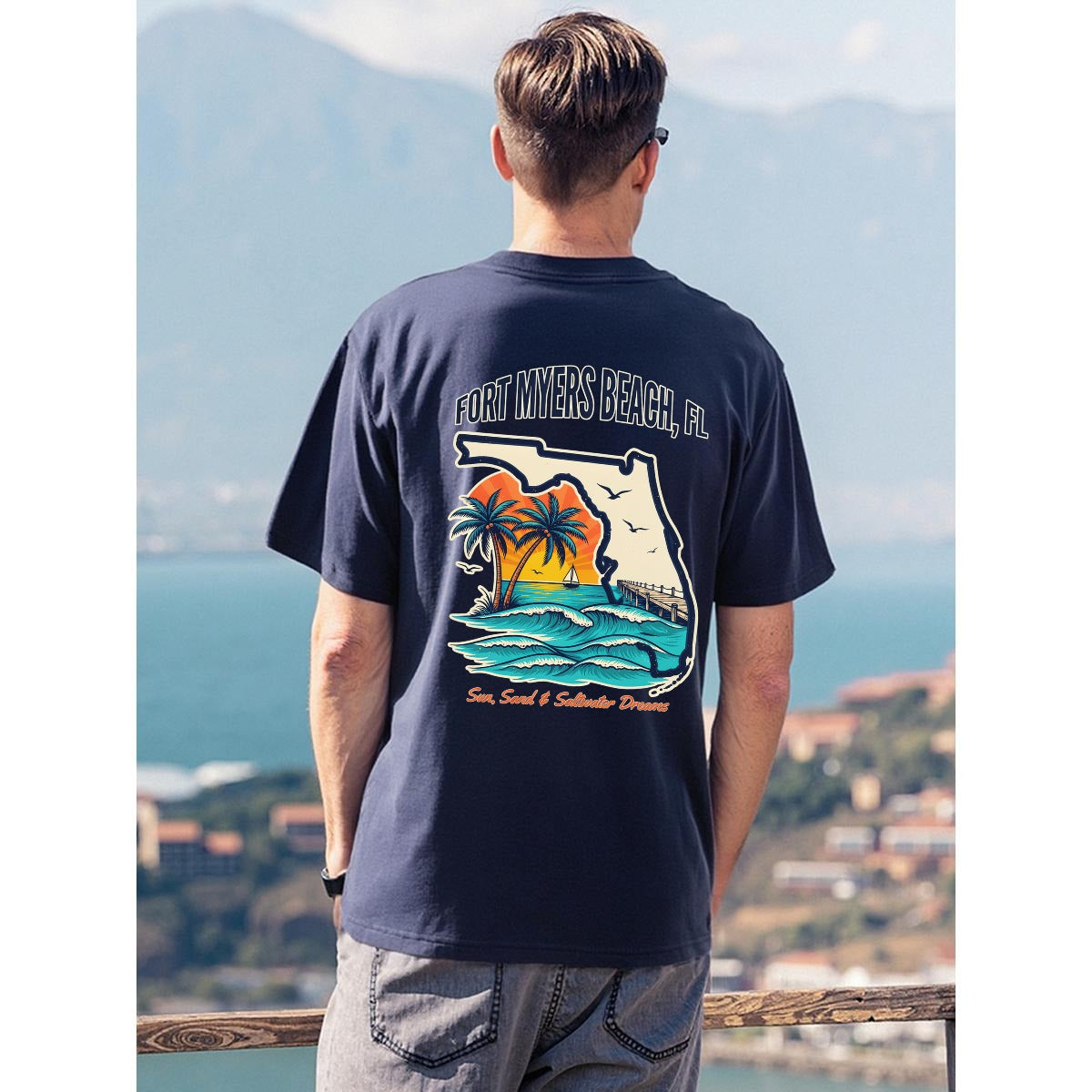 Men's T-Shirt Printed in USA|180GSM Front & Back DTF