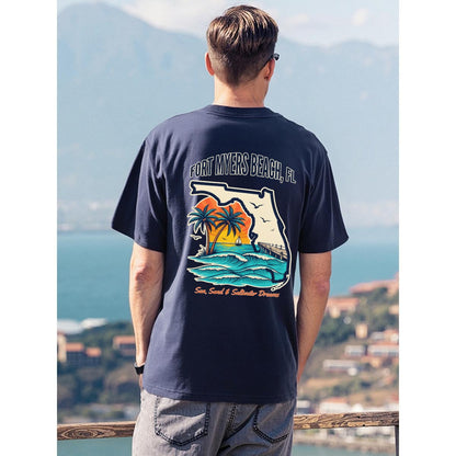 Men's T-Shirt Printed in USA|180GSM Front & Back DTF