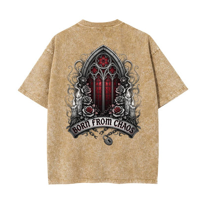 Born From Chaos Gothic Tee | Dark Aesthetic Graphic T Shirt