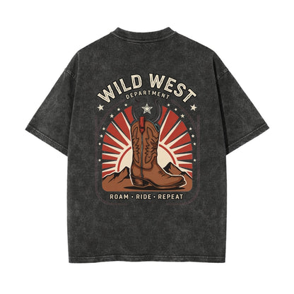 Wild West Cowboy Boot Heavyweight T-Shirt