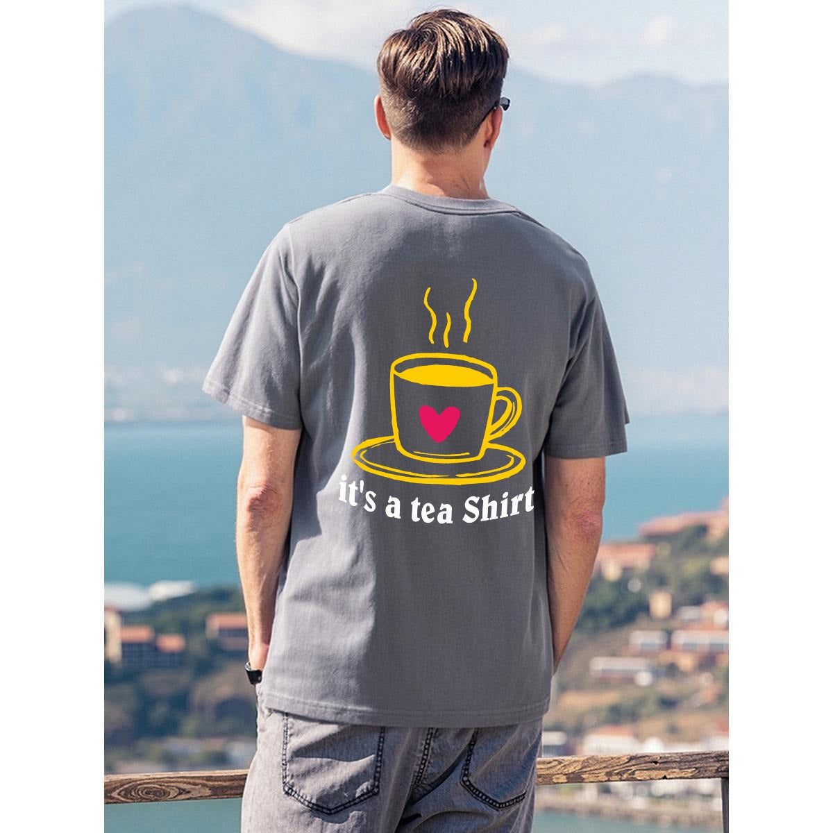 Men's T-Shirt Printed in USA|180GSM Front & Back DTF