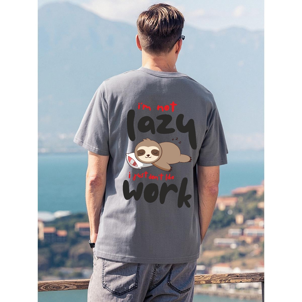 Men's T-Shirt Printed in USA|180GSM Front & Back DTF