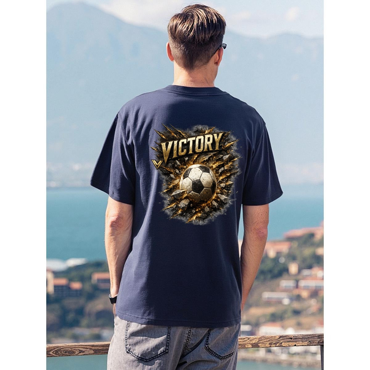 Men's T-Shirt Printed in USA|180GSM Front & Back DTF