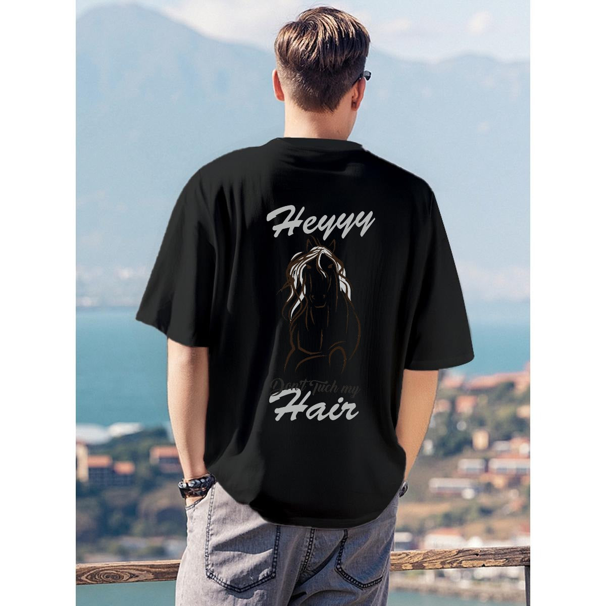 Men's T-Shirt Printed in USA|180GSM Front & Back DTF