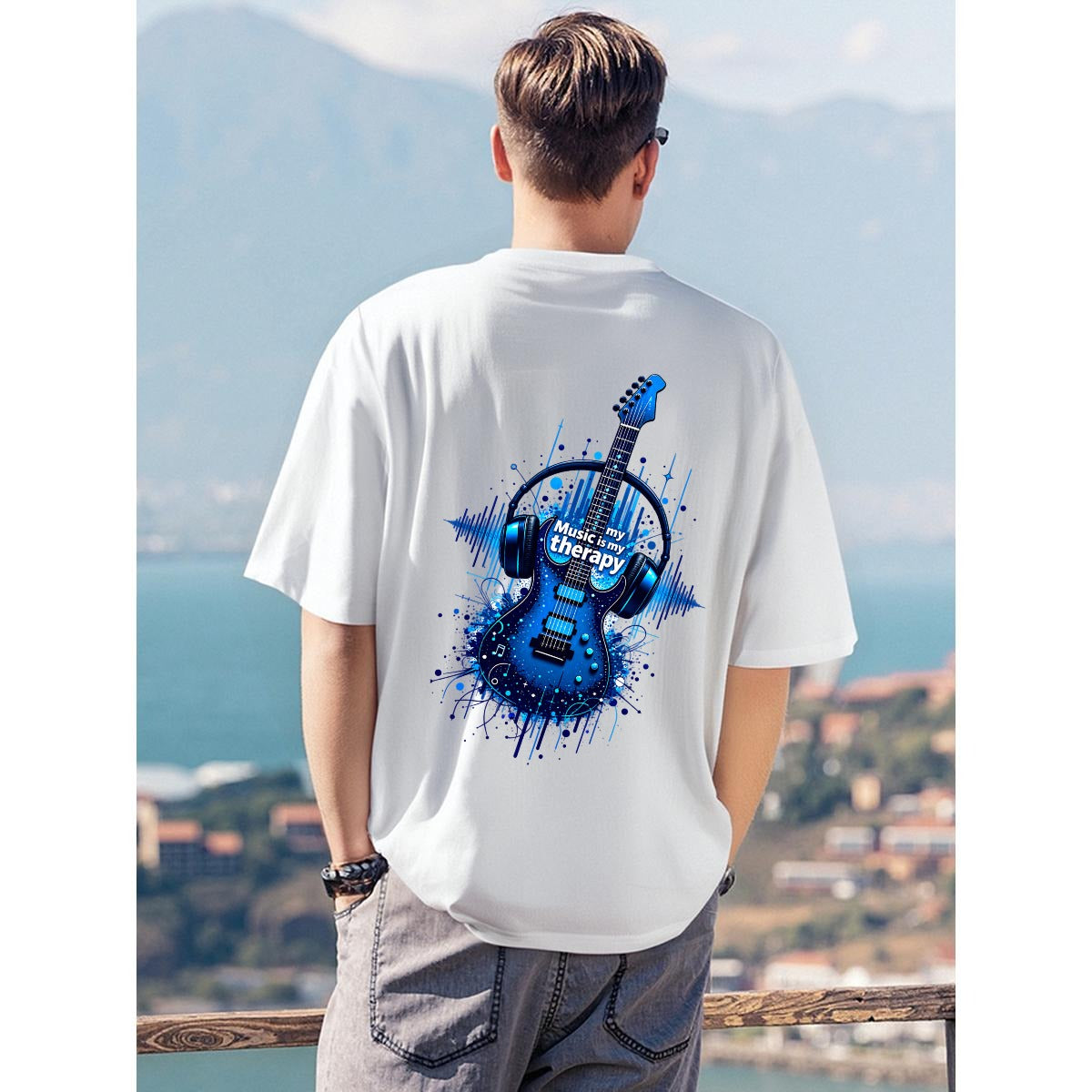 Men's T-Shirt Printed in USA|180GSM Front & Back DTF